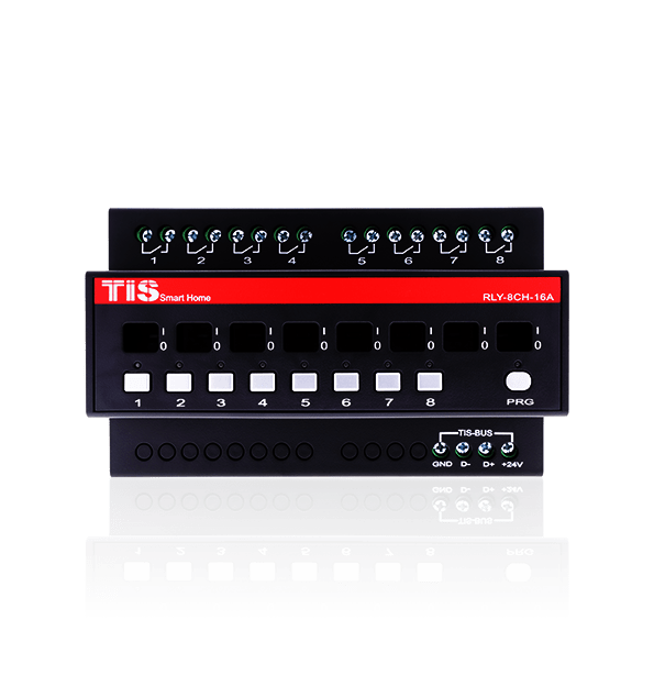 Relé Enclavado TIS de 8 canales y 16 amps con interruptor mecánico