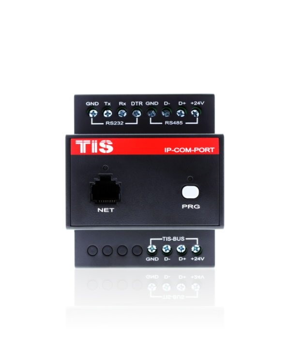 Port IP-COM passerelle TIS avec ports RS232, RS485, IP et UDP