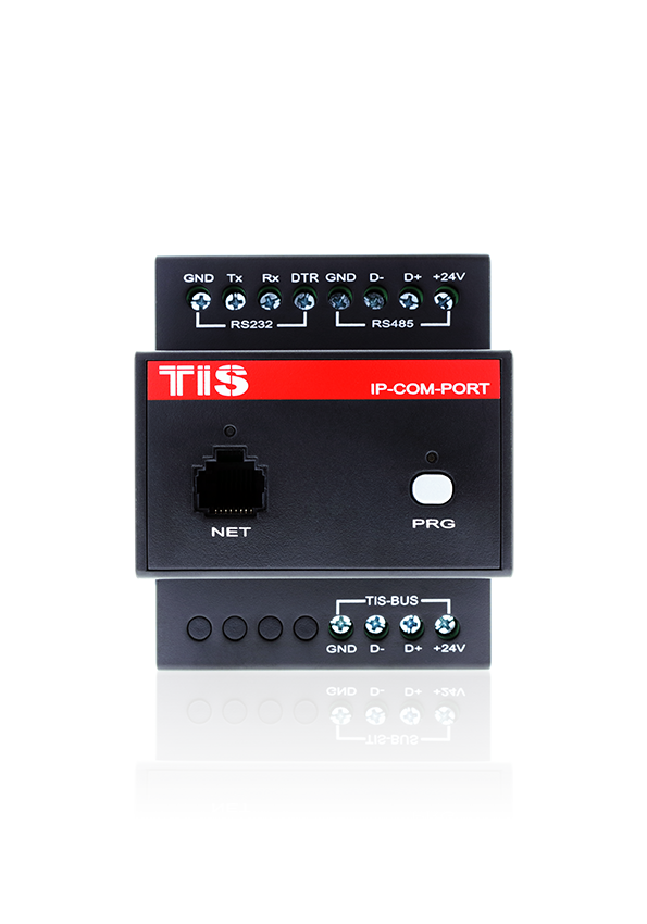 Port IP-COM passerelle TIS avec ports RS232, RS485, IP et UDP