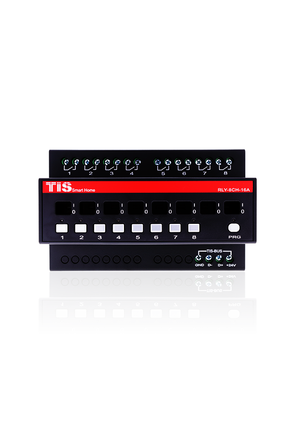 TIS 8ch Latching relay 16 amps with mechanical switch