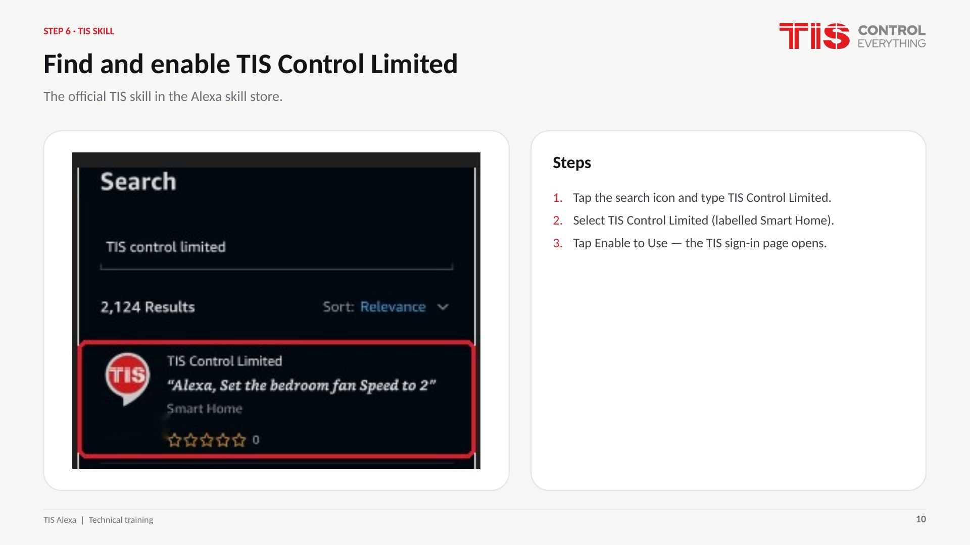 TIS Voice Control with Alexa - slide 10