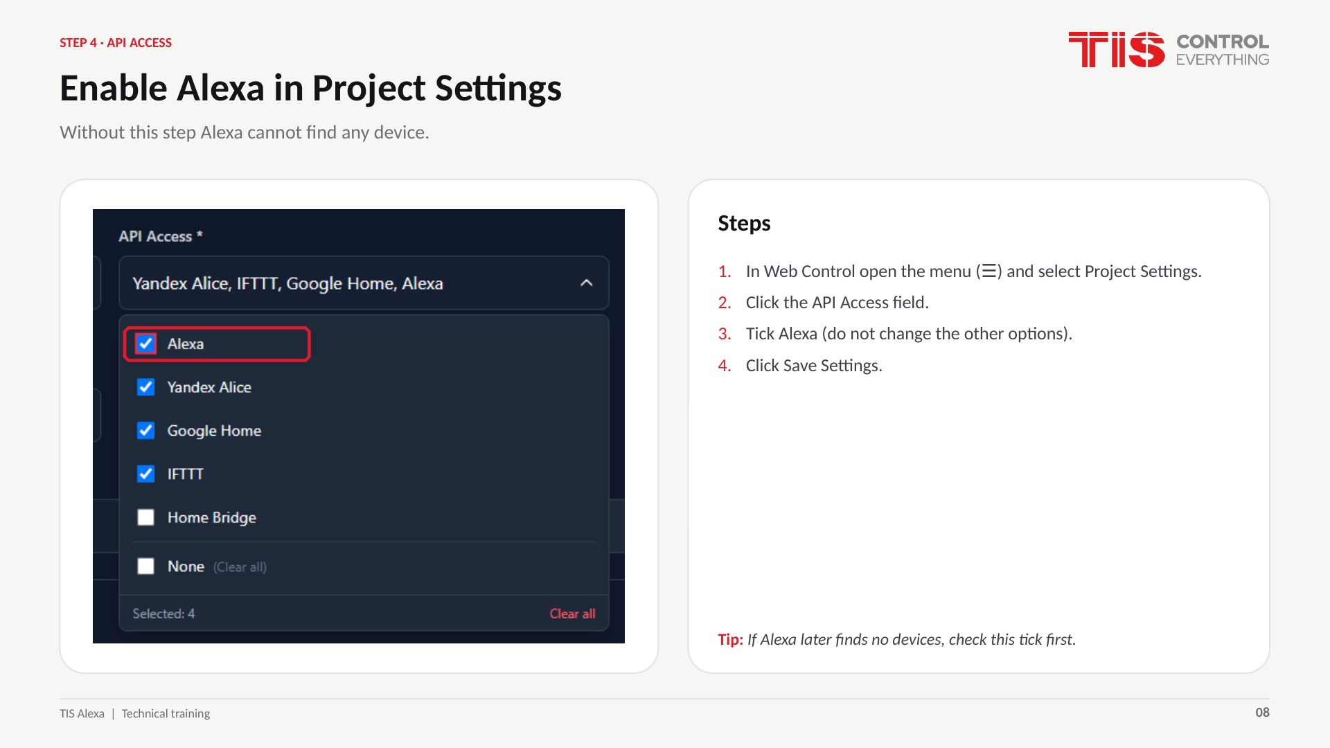 TIS Voice Control with Alexa - slide 8