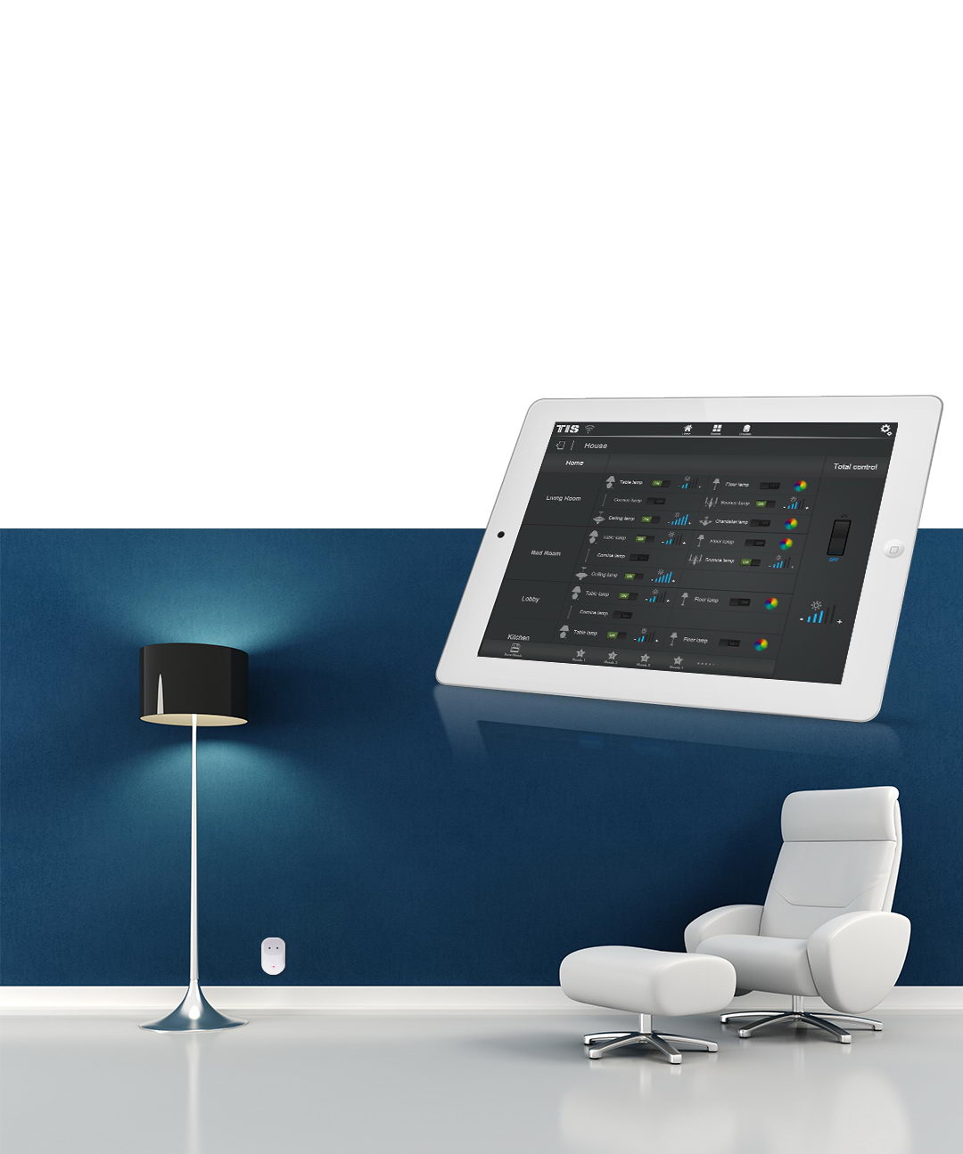 Controle as luzes da sua mesa com um tablet inteligente - TIS
