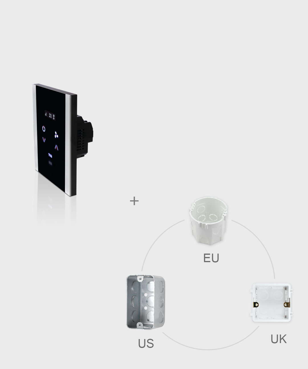 Compatible with US , UK and EU sizes -TIS wall Dimmer